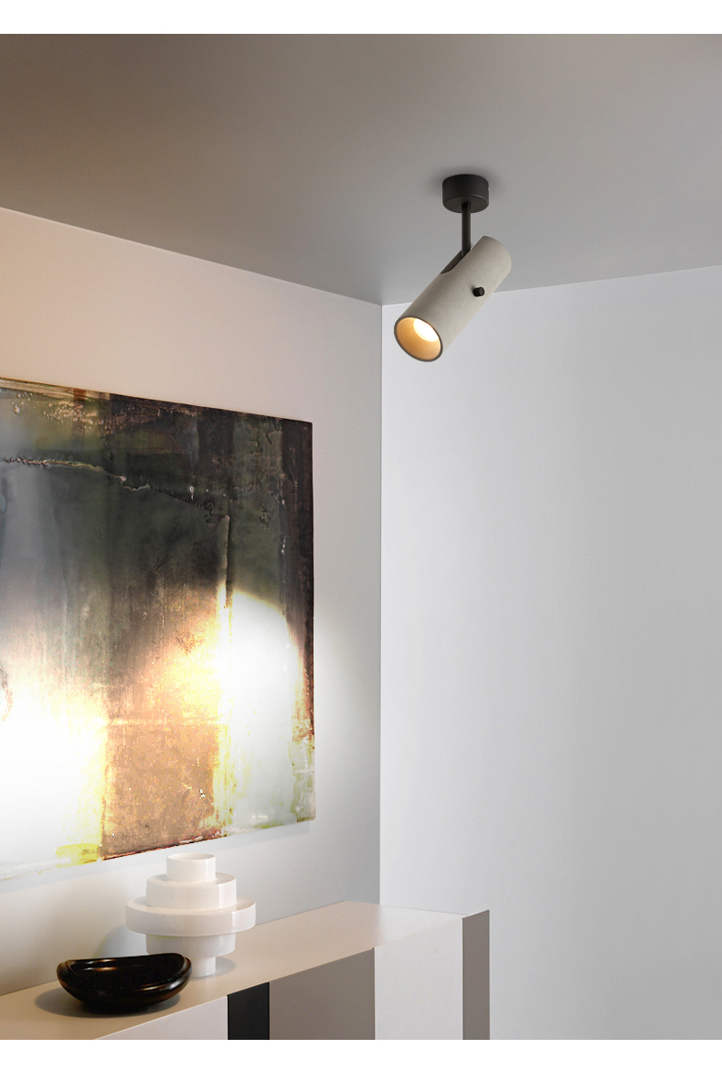 明装射灯led水泥天花灯工业风极简家装工装灯具走廊过道玄关射灯水泥