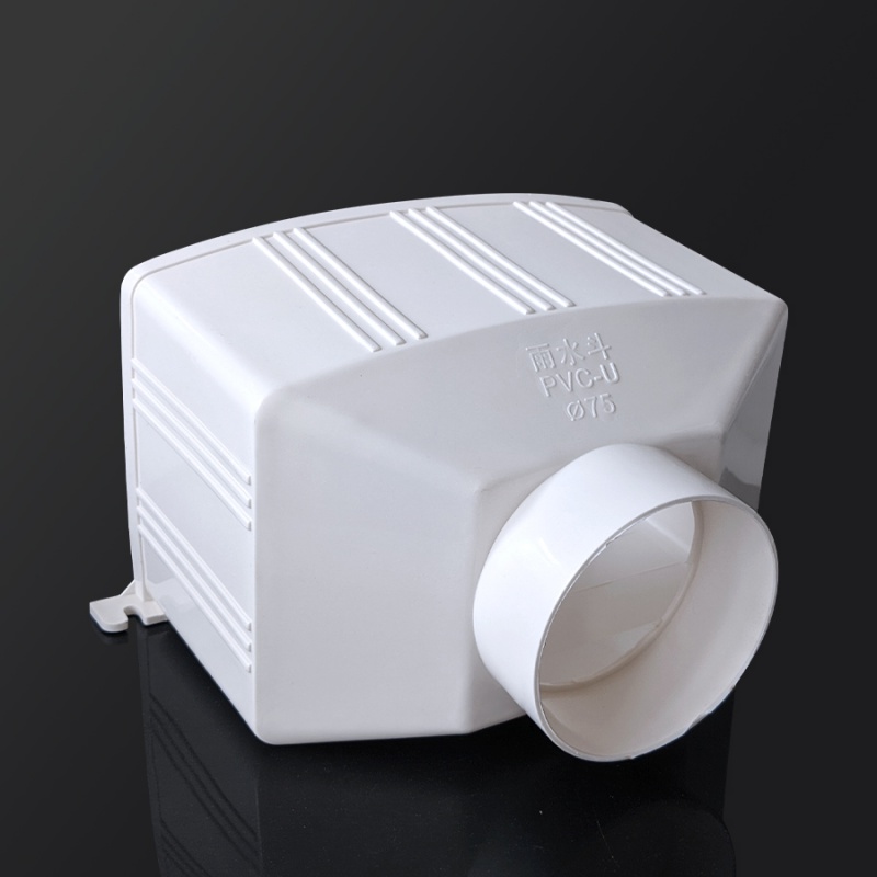 pvc排水管漏斗水槽下雨水斗积水落水斗75110160200墙壁集水槽4寸 75型