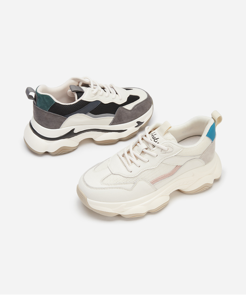 热风老爹鞋女2021年秋季新款时尚厚底撞色运动休闲鞋女 24花色 34(正