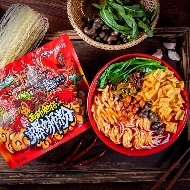 西环肥仔广西螺蛳粉300g整箱装柳州正宗袋装螺狮粉螺丝粉 7包/礼盒装