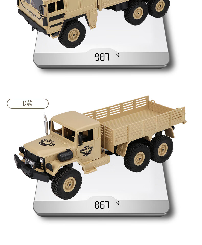 4g仿真薩德六輪軍事卡車 戶外越野運輸載土玩具遙控車 東風1號 軍綠色