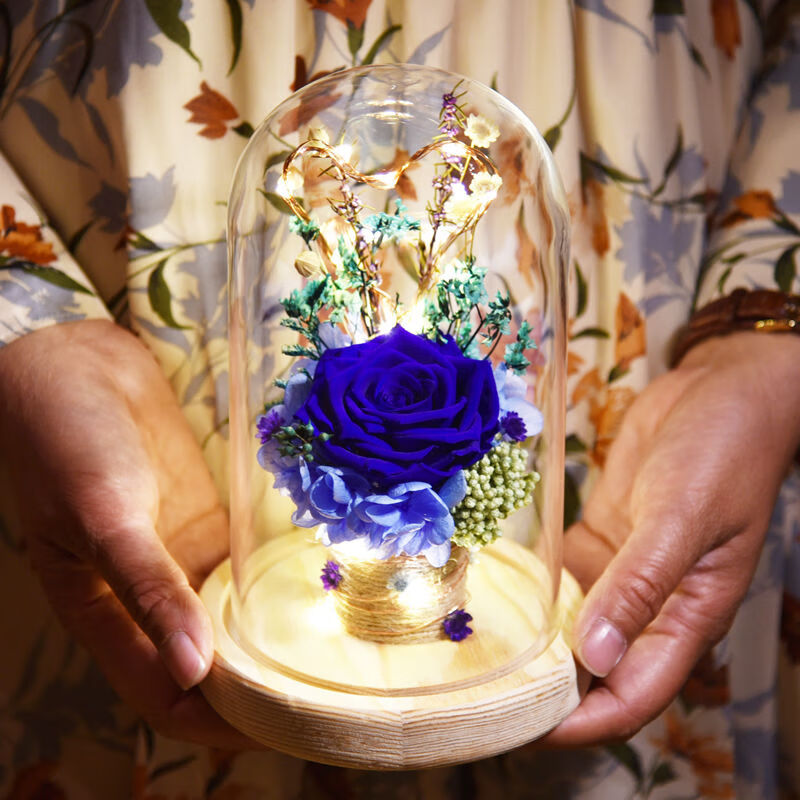 轻奢芊阙永生花玫瑰花干花摆件松女朋友闺蜜干花花束求婚表白生日礼物