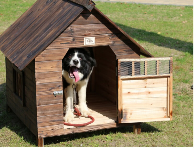 狗狗户外木屋防雨防水户外实木炭化木狗屋狗窝猫窝狗笼泰迪狗窝狗房