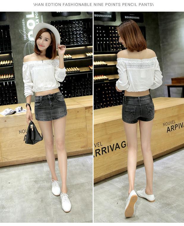 2021春夏季新款牛仔短裤裙女超短显瘦包臀牛仔裙裤靴裤低腰热裤潮sn
