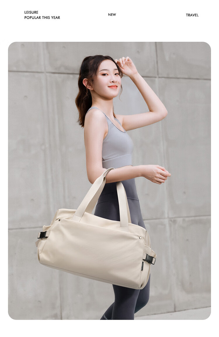 GOLF Travel Bag for Women, Large Capacity Luggage Bag for Business Trips, Sports And Fitness Bag, Handheld Yoga Bag, Shoulder Crossbody Bag with Separate Shoe Compartment 16