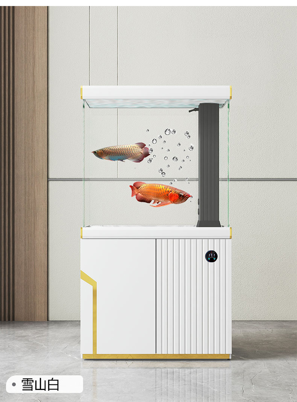 九宝超白玻璃鱼缸客厅落地家用玄关生态缸屏风金鱼缸龙缸底过滤水族箱