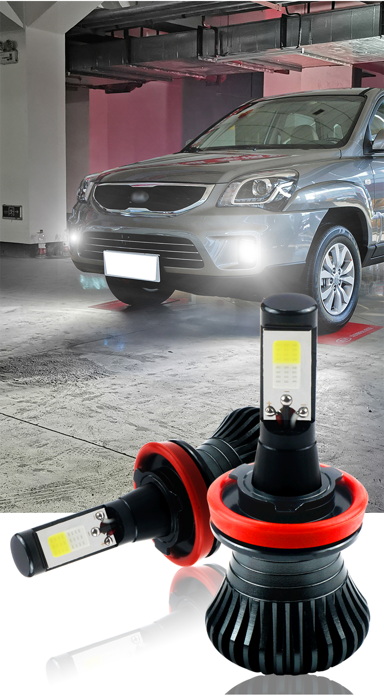 适用13款新狮跑雾灯led起亚雾灯黄金光灯泡防雾灯新狮跑专用改装 常亮