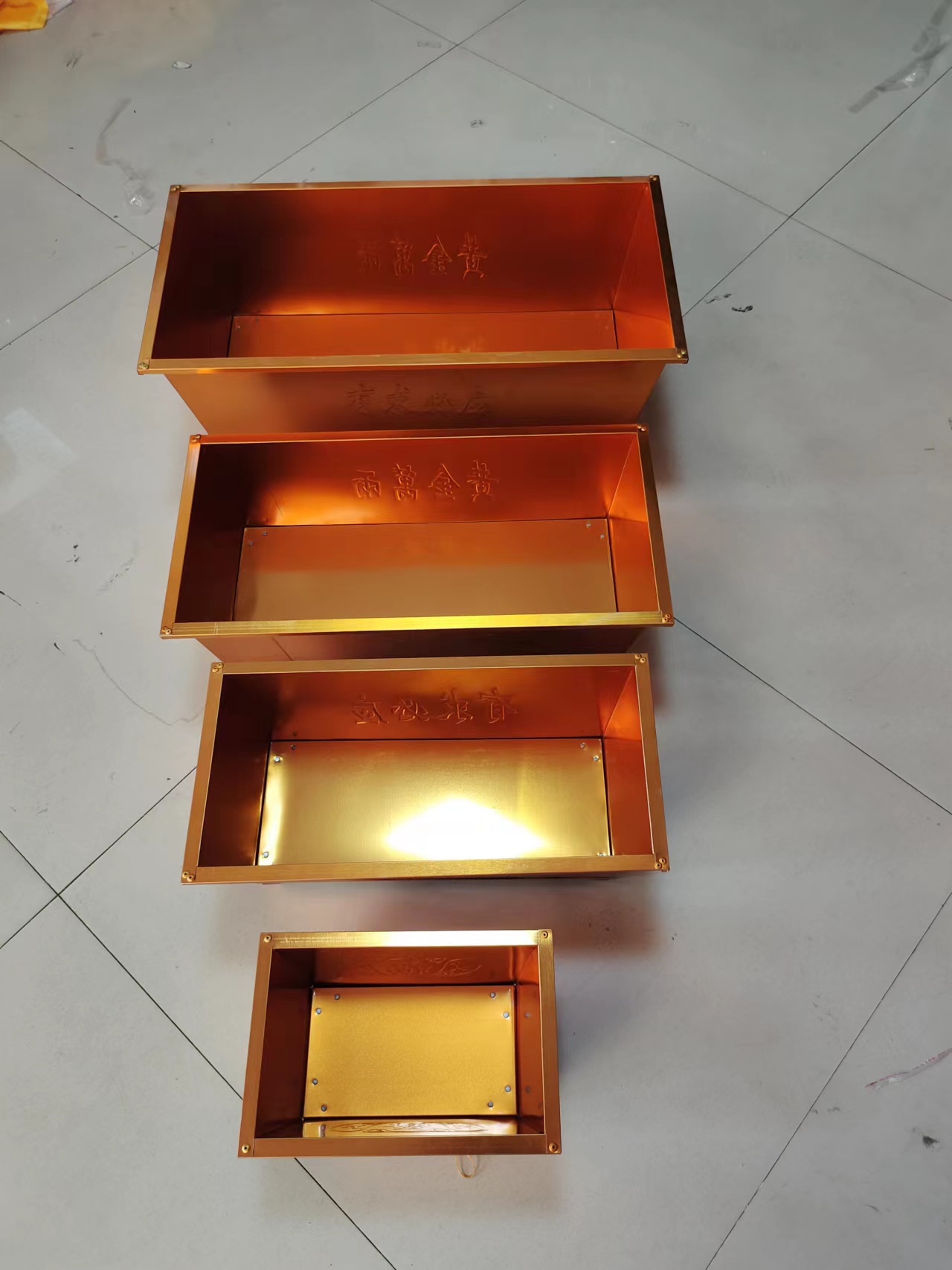 长方形香炉铁皮盆烧纸盆家用供奉烧纸桶元宝盆超大号小号 长方形铁皮