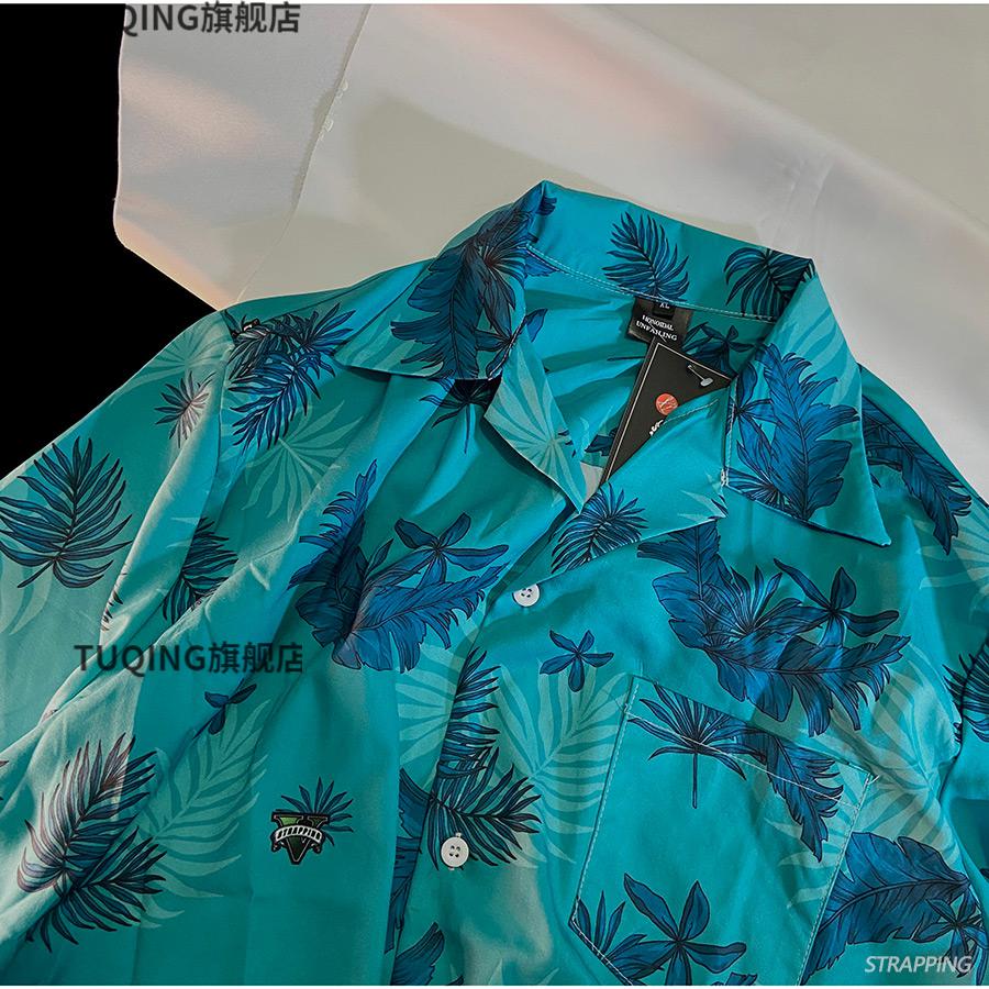 罪恶都市衬衫西海岸棕榈短袖花衬衫gta侠盗飞车美式复古男女夏威夷