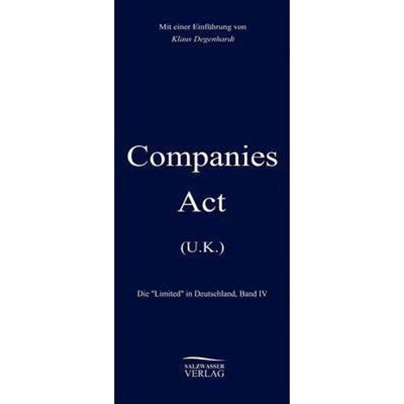 按需印刷Companies Act U.K.[9783937686493]