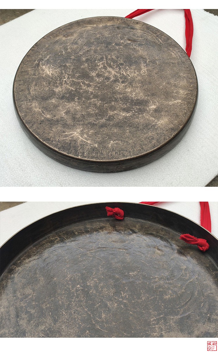 送礼优选青铜锣手工锣白青铜高边平面锣直边圆边可选精工民间乐器开道