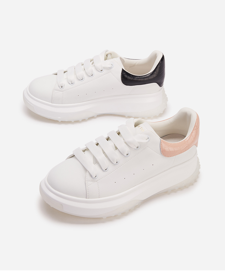 热风小白鞋女2021年秋季新款女鞋厚底百搭休闲鞋68白黑37正码