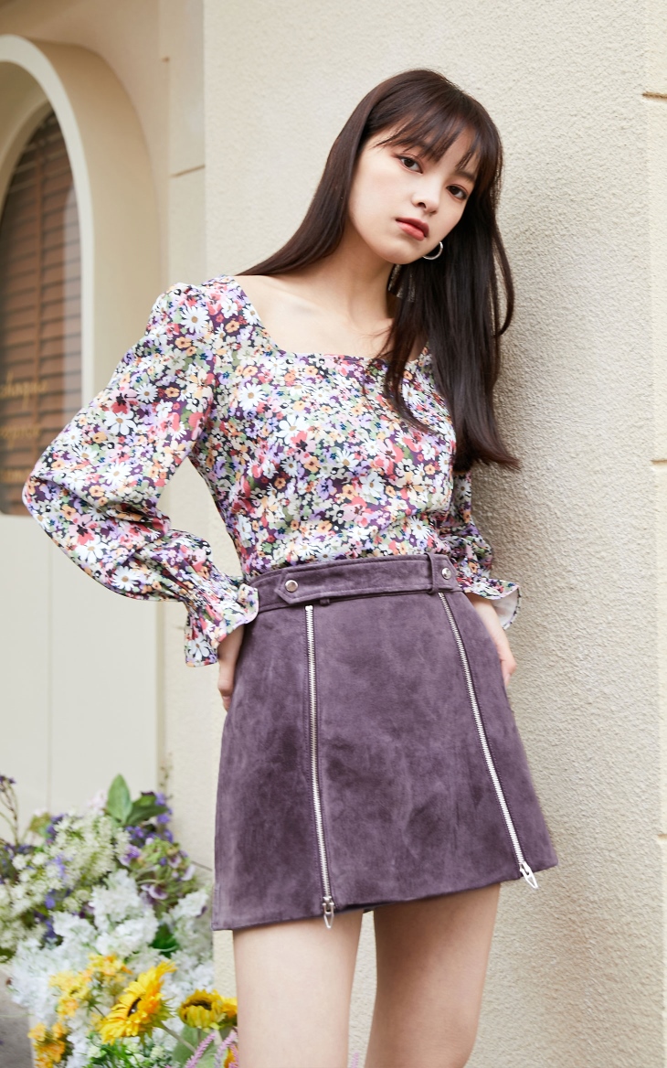 vero moda2021春季新款ins风猪剖层皮革短裤321111002 e37苍紫色 155