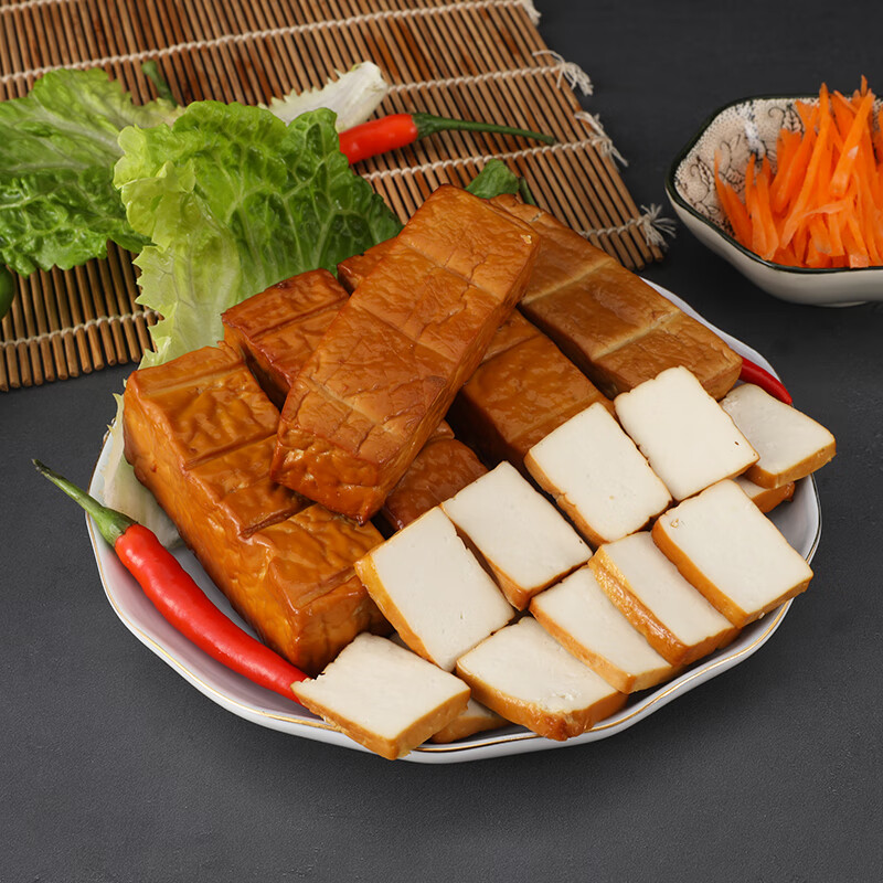 永康特产盐卤油炸豆腐泡五香豆干香干发当天现做新鲜烟熏豆腐干 厚
