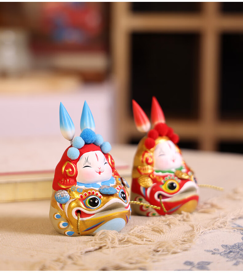Jitu Workshop Golden Toad Handmade Clay Desktop and Car Wealth Attracting Ornament Beijing Rabbit Lord Souvenir Entryway Decoration Gift 5