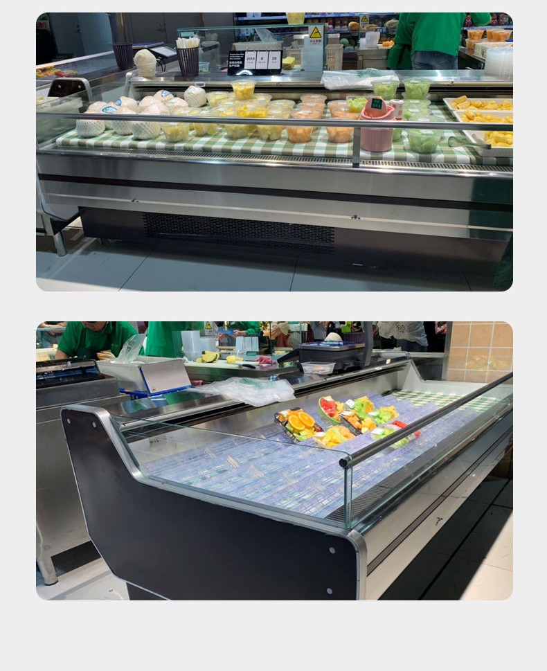 商用超市冷鲜肉展示柜冰柜商用凉菜熟食冷藏柜超市风直冷生鲜牛猪肉