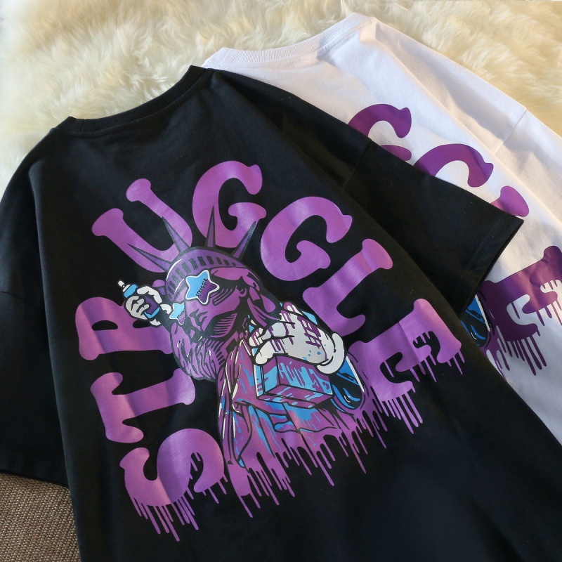 言囡短袖新款夏季潮流t桖女 300斤夏季欧美特大码女装胖mm宽松韩版