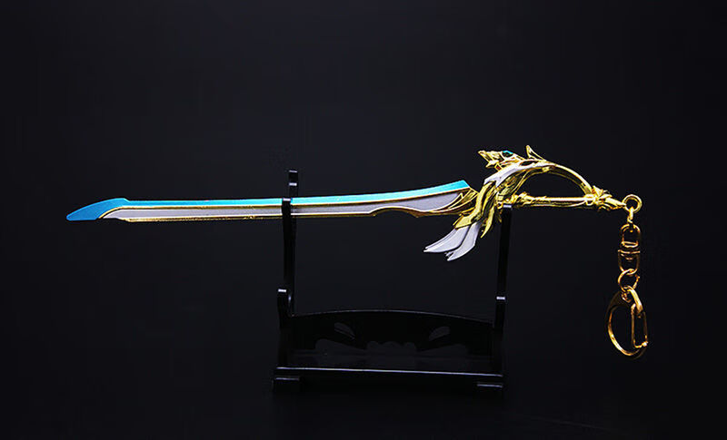 原神周边迪卢克狼的末路金属手办钥匙扣道具神之眼小挂件昆吾断虹约22