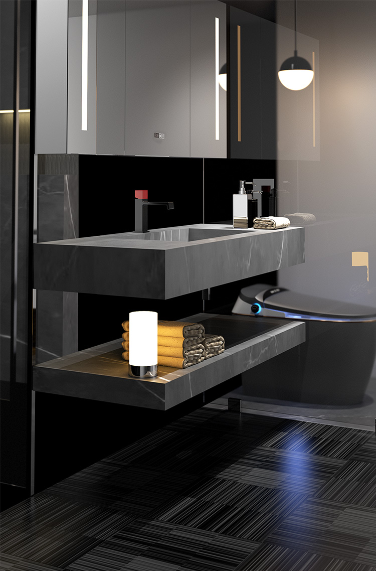 德国蔚御卫生间洗脸盆岩板浴室柜组合厨房卫浴柜洗手盆洗漱台智能镜柜