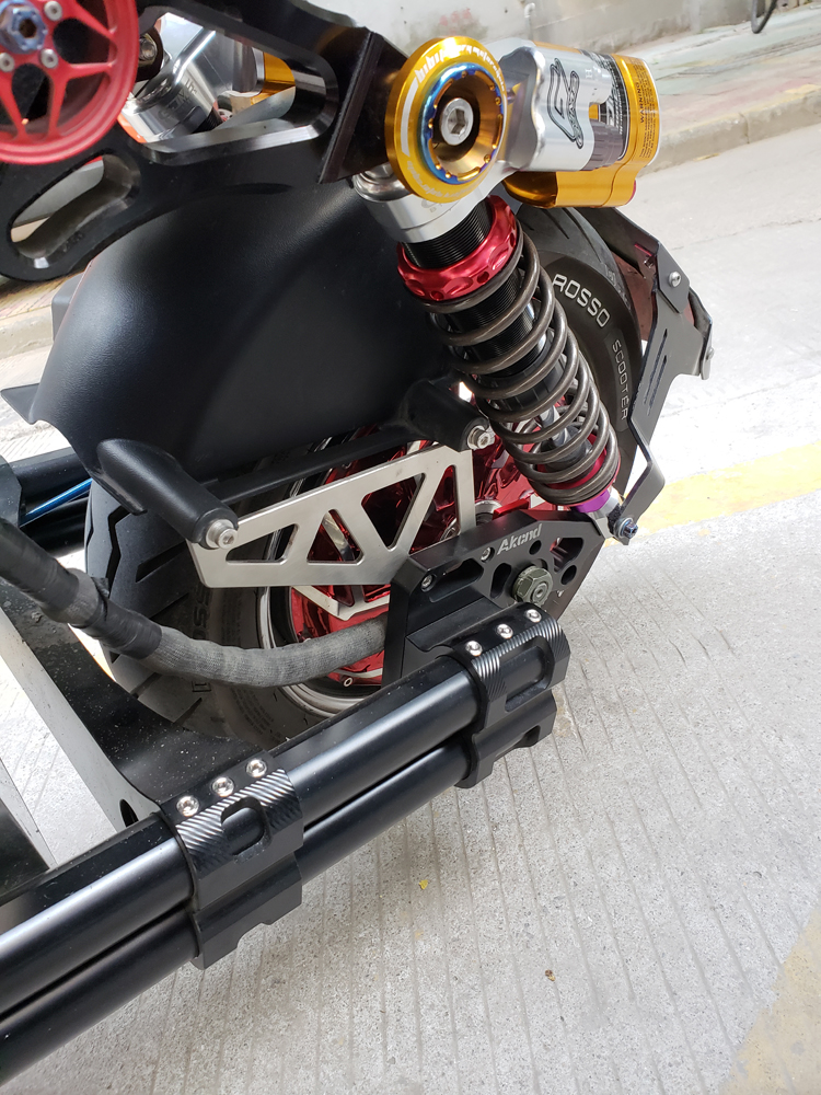 碳纤维不锈钢电动车电摩改装水管双管刀锋cnc平叉挡泥板支架 5mm