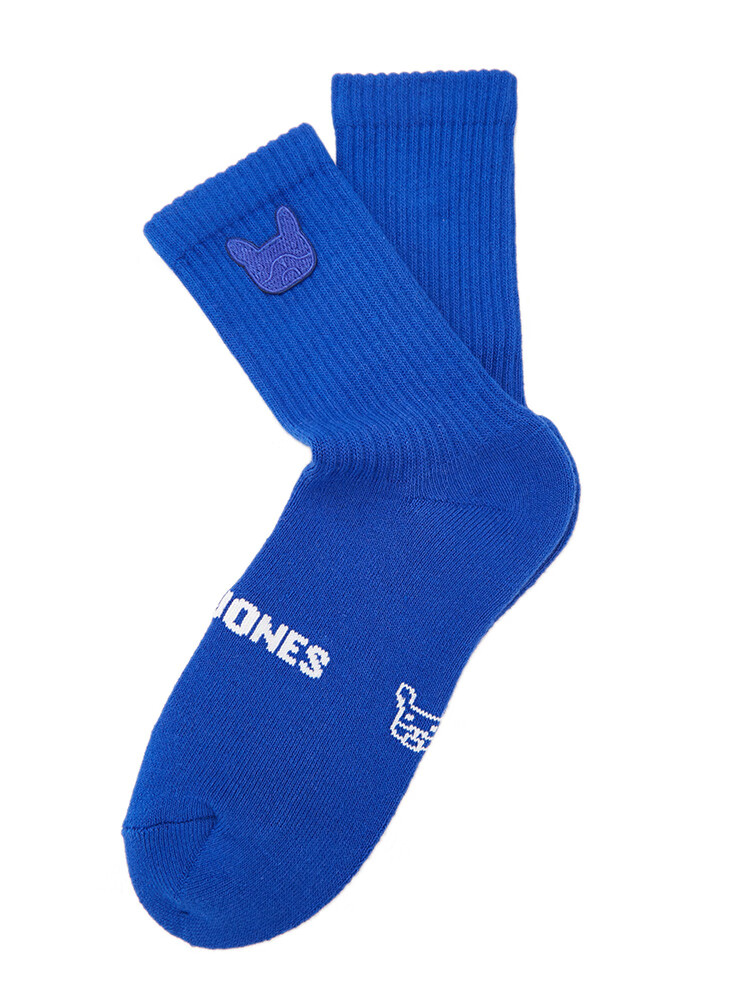 jones杰克琼斯男士舒适弹棉多色三双装高筒袜子22111q006 e00浅蓝色