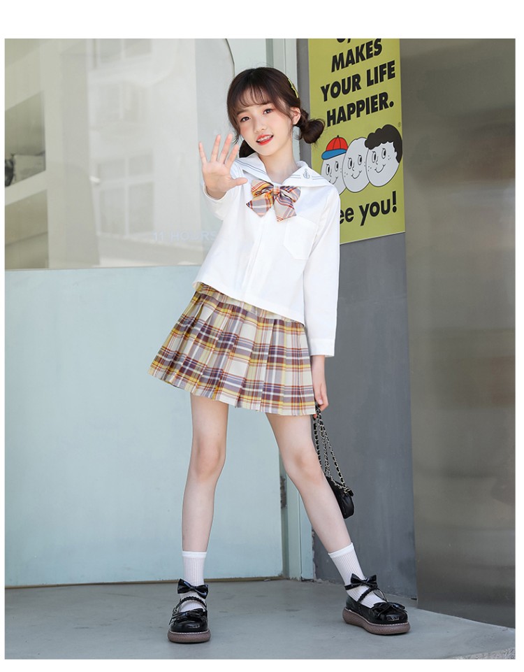 儿童春夏jk套装衬衫校园款中大童洋气时髦女童jk网红百褶裙两件套温柔
