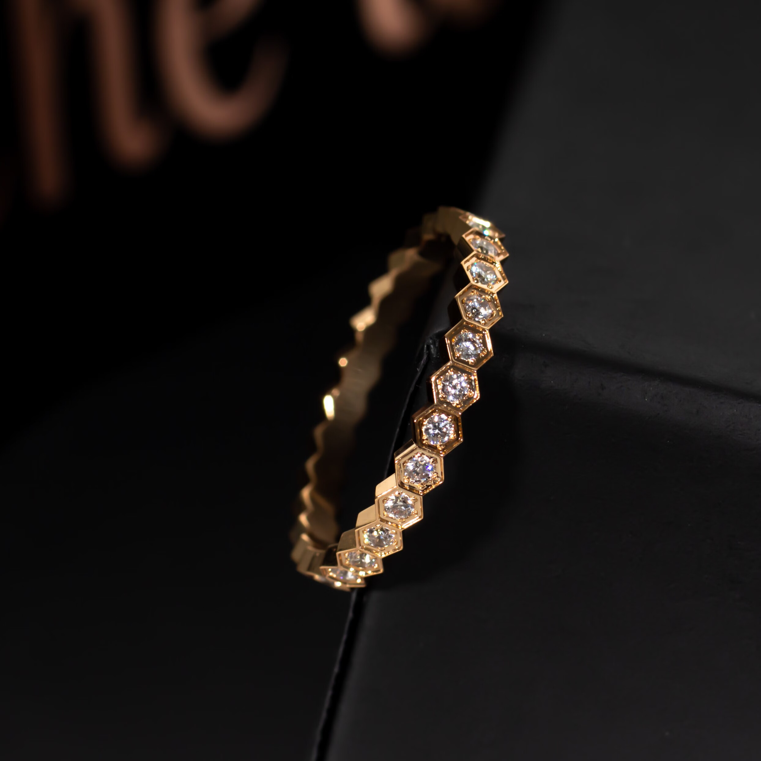 【珍杰珠宝】法国巴黎蜂巢戒指镶钻宋慧乔同款 bee my love 蜂窝尾戒