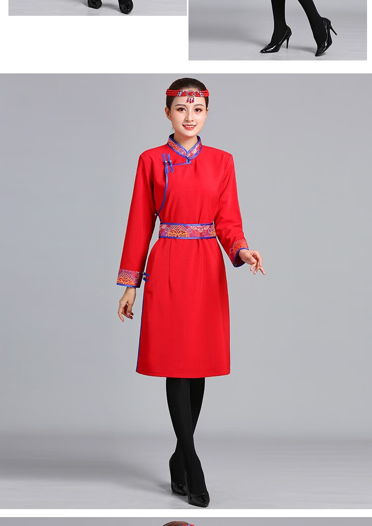 蒙古袍连衣裙图片