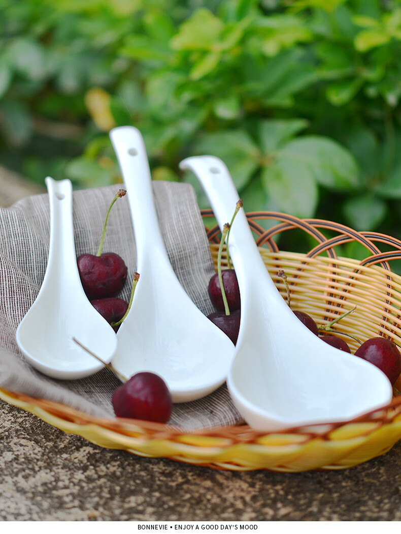 德国艾姆希(amx)汤勺陶瓷家用盛汤大勺子大汤瓷勺木勺子大号长柄粥勺