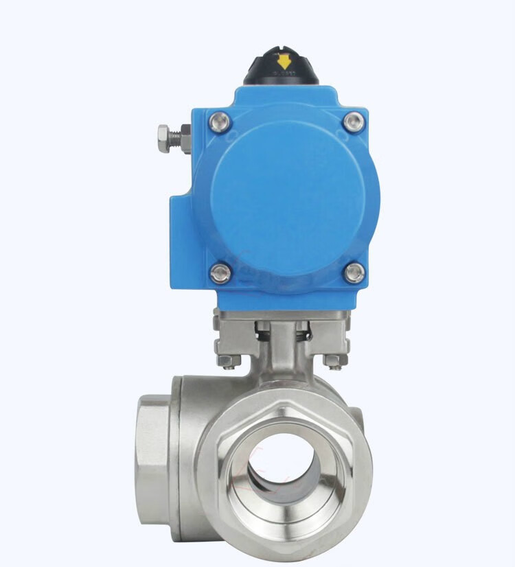 生产气动三通球阀不锈钢内螺纹l/t型换向阀气动丝口三通球阀 dn8