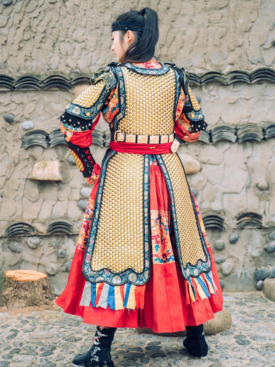 【官方精品】高档甲胄铠甲 中国古代铠甲百炼铸甲明制直身锁子甲中国