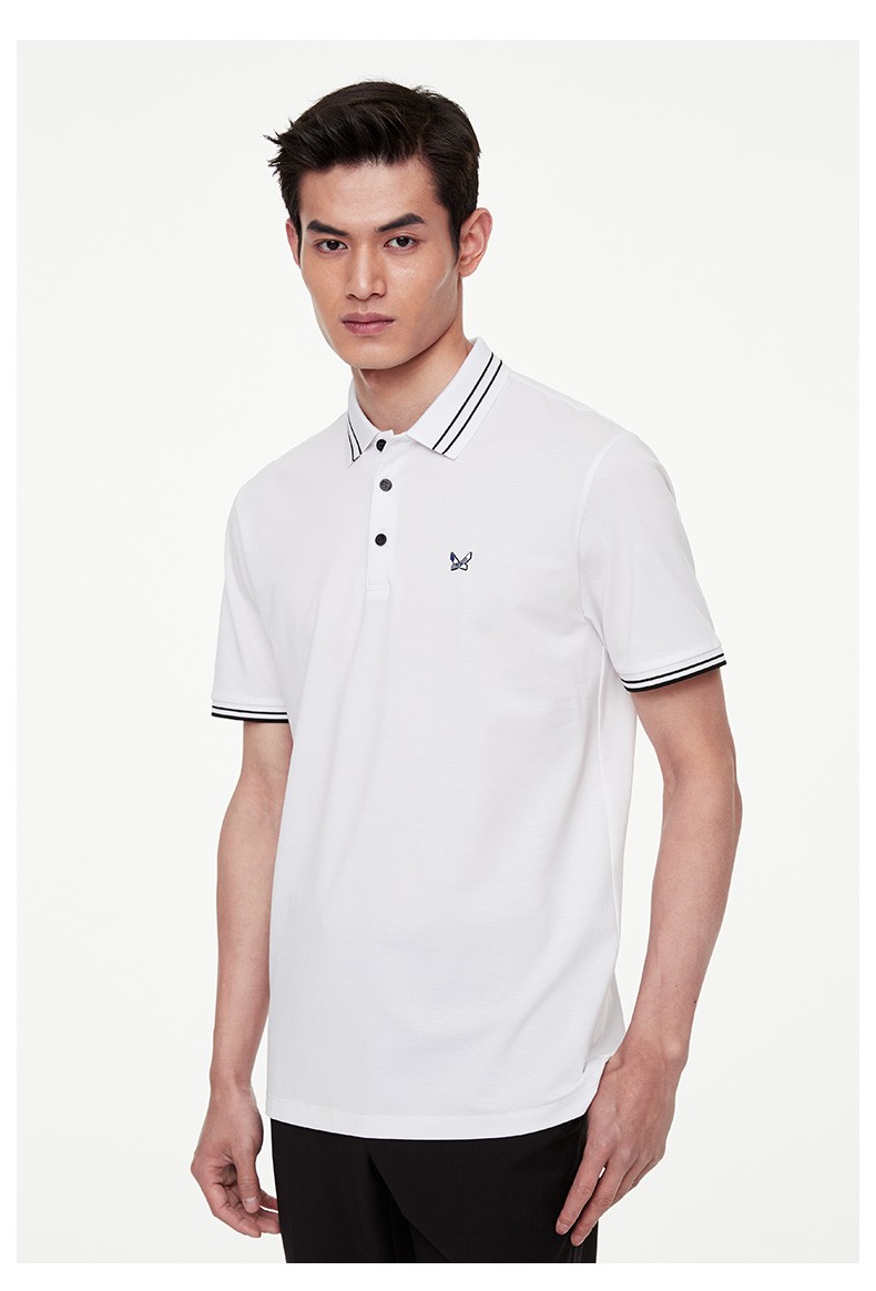 【凉感系列】九牧王男装翻领短袖t恤男2021春夏季新款中青年男士上装