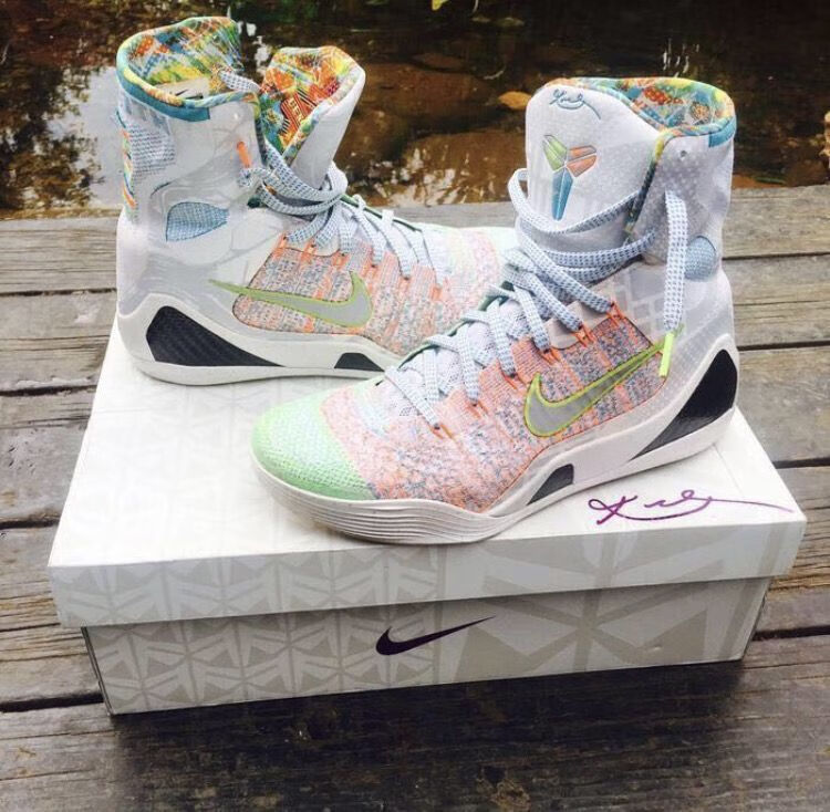 科比9鸳鸯彩虹 高帮篮球鞋编织战靴 男子实战气垫篮球运动鞋 彩虹 43