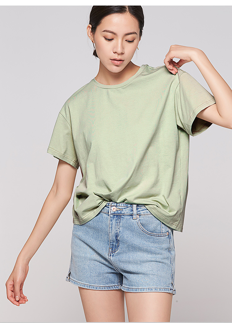 hla海澜之家女装2021夏季新款宽松t恤显瘦纯棉短袖百搭显瘦hdatxw2a