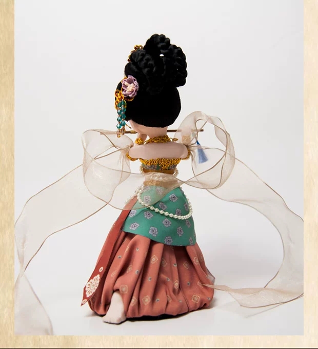 绢人娃娃敦煌飞天舞蹈乐器人偶摆件手办非遗文化礼品工艺品 敦煌飞天