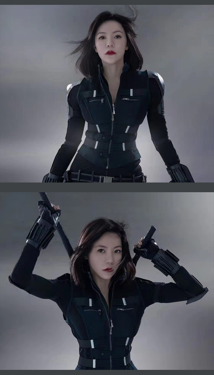 黑寡妇cos服连体衣电影cosplay服衣服女顺丰速递全套无靴子蓝黑版xxxl