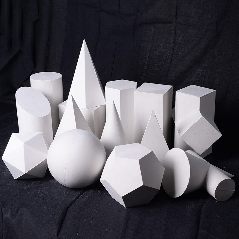 石膏几何体美术画室教具模具圆球十字正方长方体素描静物模具美术生