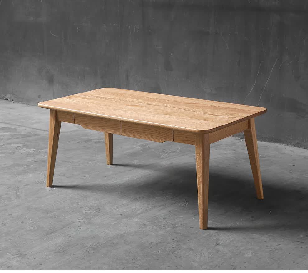 非晚家具 白橡木茶几全实木茶台茶水桌咖啡桌北欧现代原木客厅茶桌 白