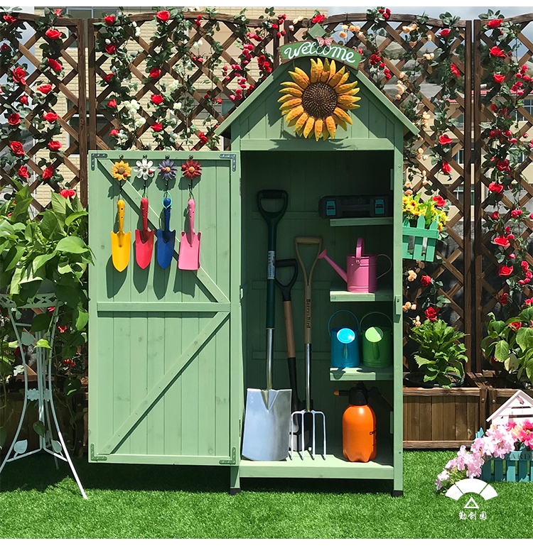 2022新款庭院工具房花园工具房户外庭院储物间简易房储物柜可拆卸移动
