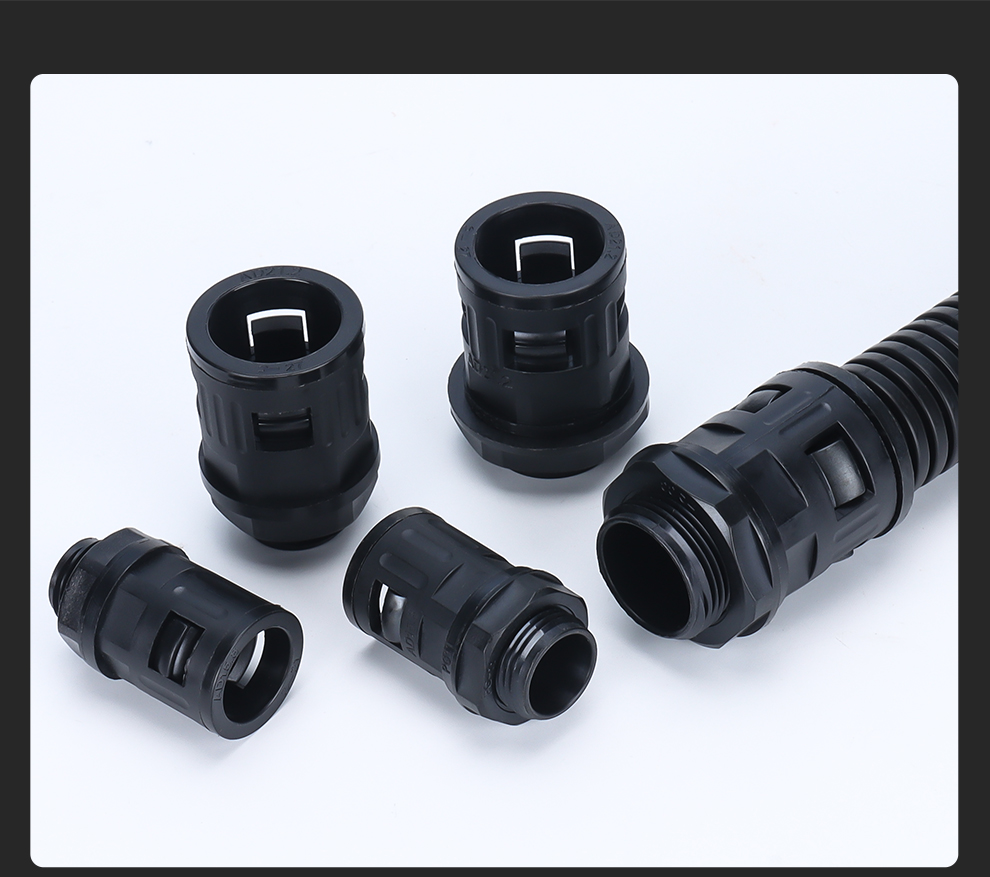 卡卡kakcompa塑料波纹管接头pgm型尼龙快接接头直通快速软管接头直插