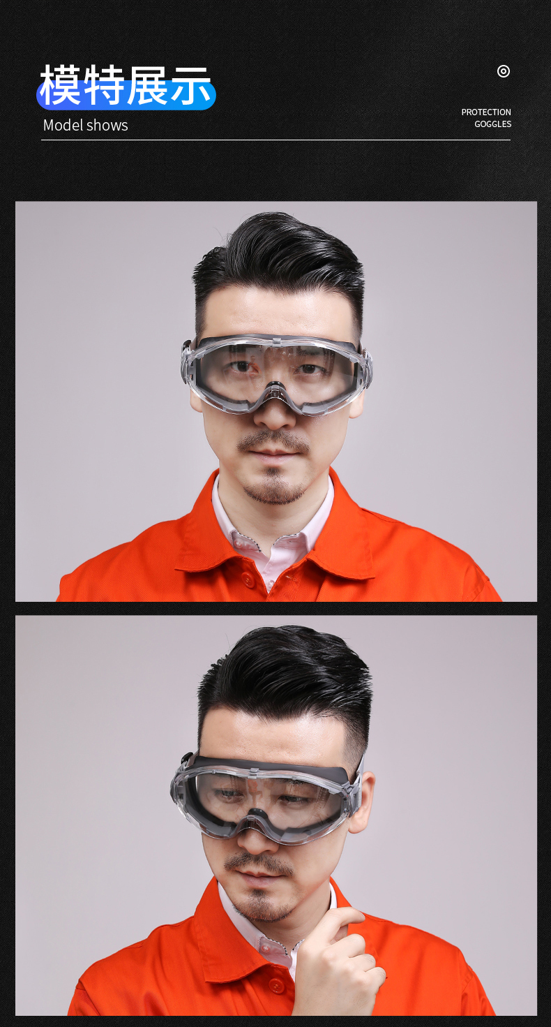 园洁劳保护目镜全封闭防冲击防尘防飞沫防飞溅防风沙骑行风镜打磨眼镜