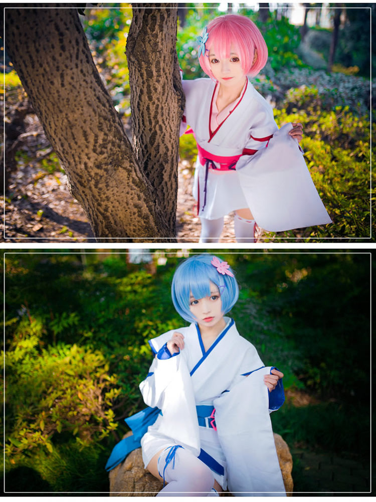 漫展 从零开始的异世界生活拉姆雷姆cos服幼年版动漫服装短款和服