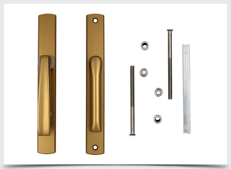 德国好博款断桥铝窗纱一体玻璃平开门把手85高低面板纱门金钢执手定制