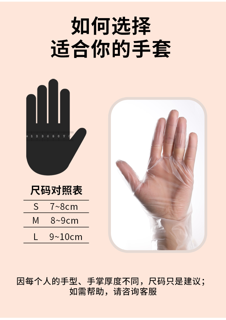 38601-蓝丽雅 一次性手套盒装抽取式TPE食品级加厚耐用餐饮厨房防水防油防护 【新品TPE】盒装100只 M中号男女通用-详情图