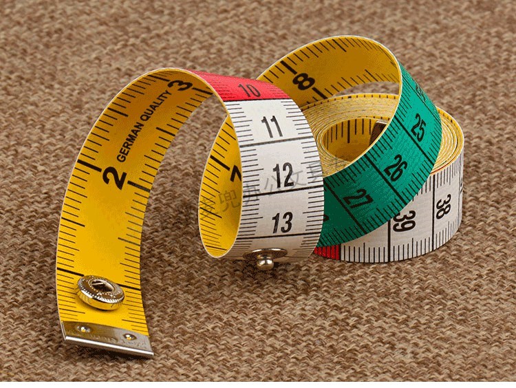 公英制量尺彩色钮扣皮尺软尺服装裁缝尺子测量三围腰围1.5米皮尺 1.