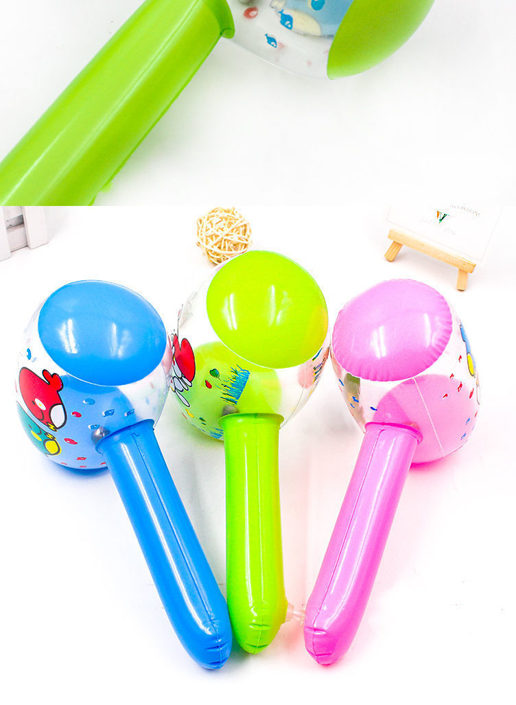 园礼物奖品带铃铛宝宝儿童玩具26cm卡通铃铛气锤5个装赠修补贴充气筒