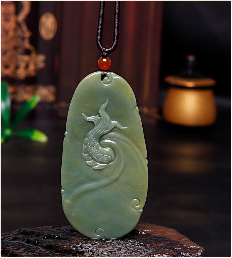 王翠玉器【金龙出海】翡翠玉龙牌吊坠冰糯老蓝水黄翡生肖龙玉石玉龙