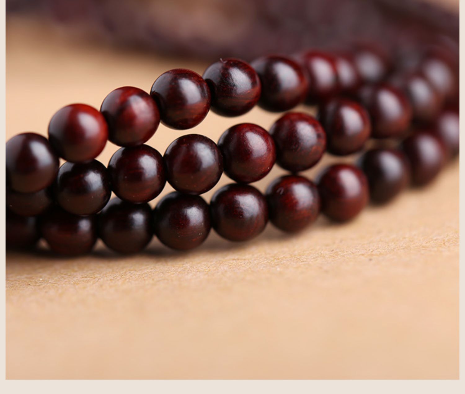 印度小叶紫檀手链女高油高密带金星老料顺纹单圈佛珠檀香木手串 素珠