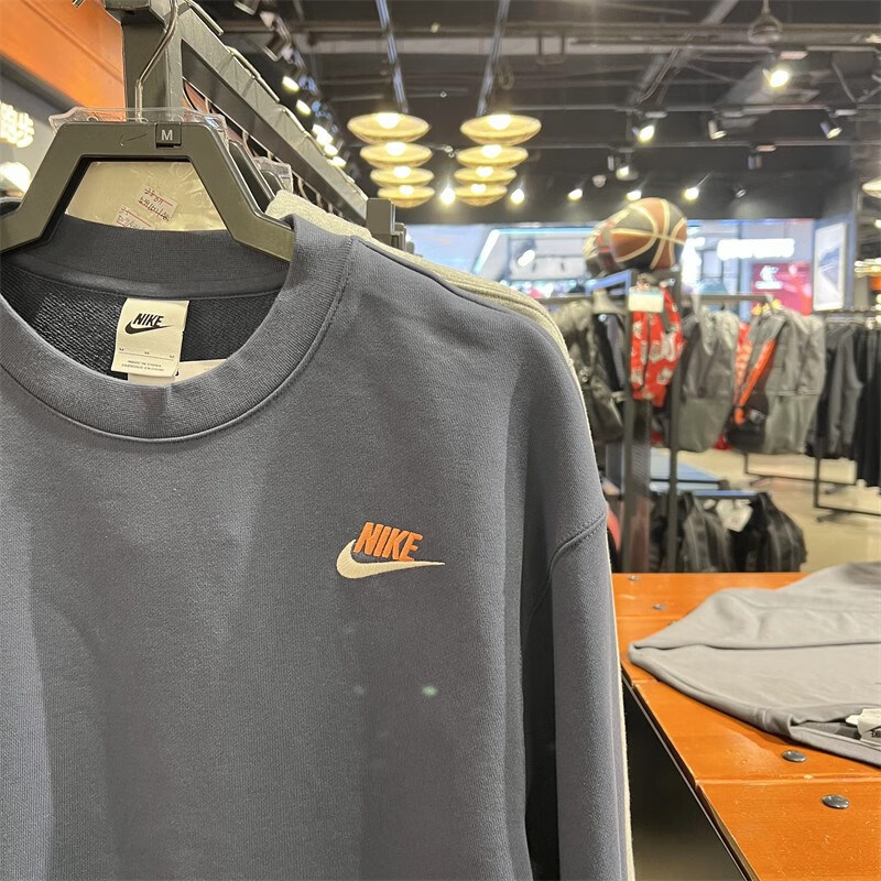 耐克(nike) 小勾刺绣logo男女运动休闲圆领长袖卫衣套头衫外套dr7834