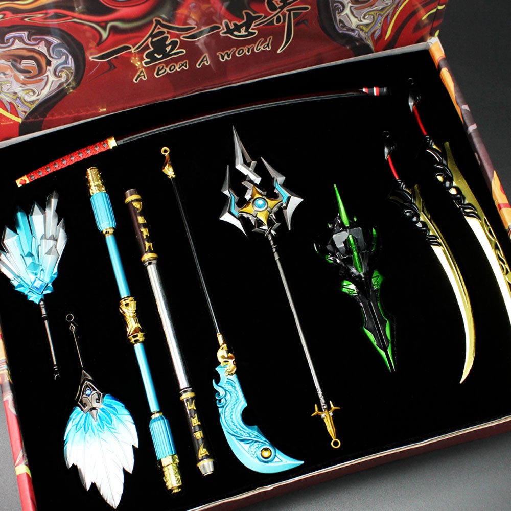 【新品】斗罗大陆模型套装玩具唐三昊天锤霸王枪七杀剑金属礼盒款手办